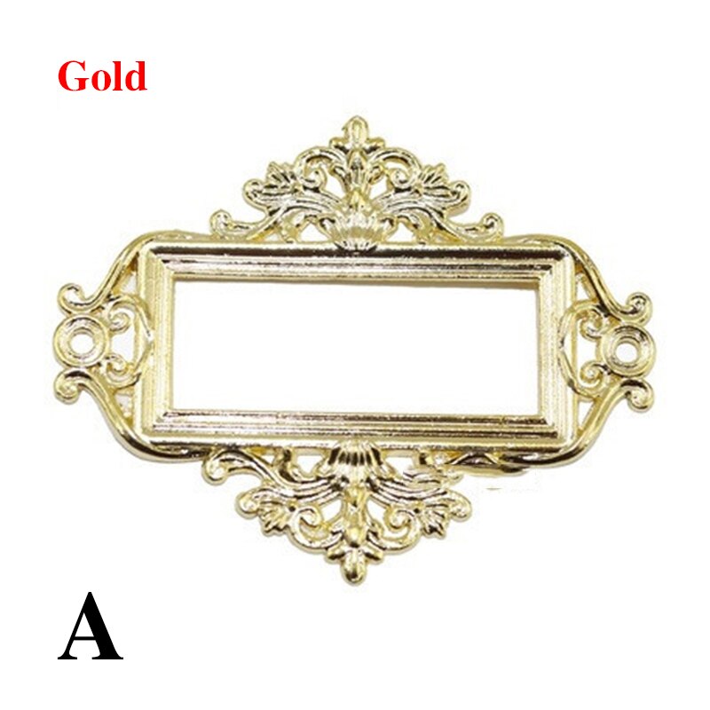 5pcs/Set Retro Furniture Cabinet Drawer Box Case Iron Metal Tag Label Pull Frame Handle File Name Card Holder: C