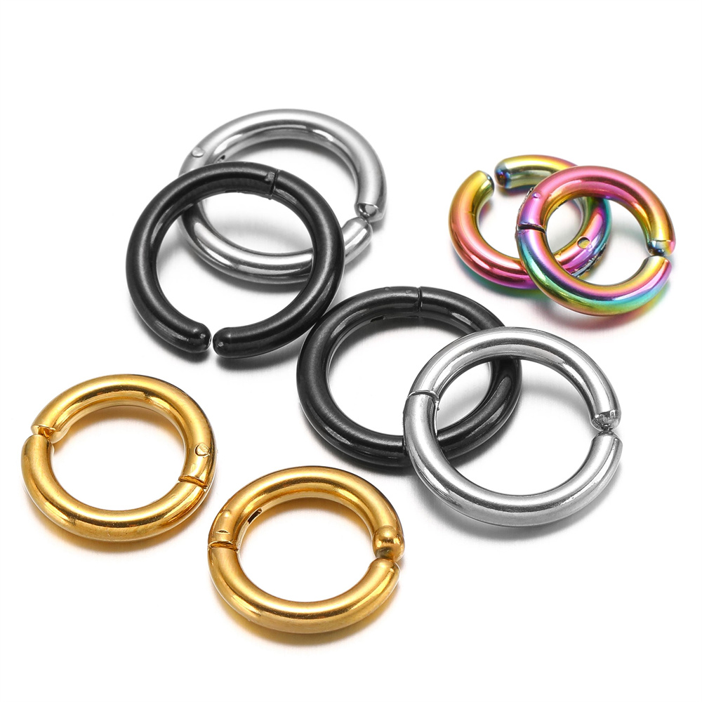6pz/3coppie Orecchini a clip per orecchio in acciaio inossidabile per donna Uomo non penetrante Cerchio per orecchio rotondo Orecchini finti punk Gioielli per orecchio semplice