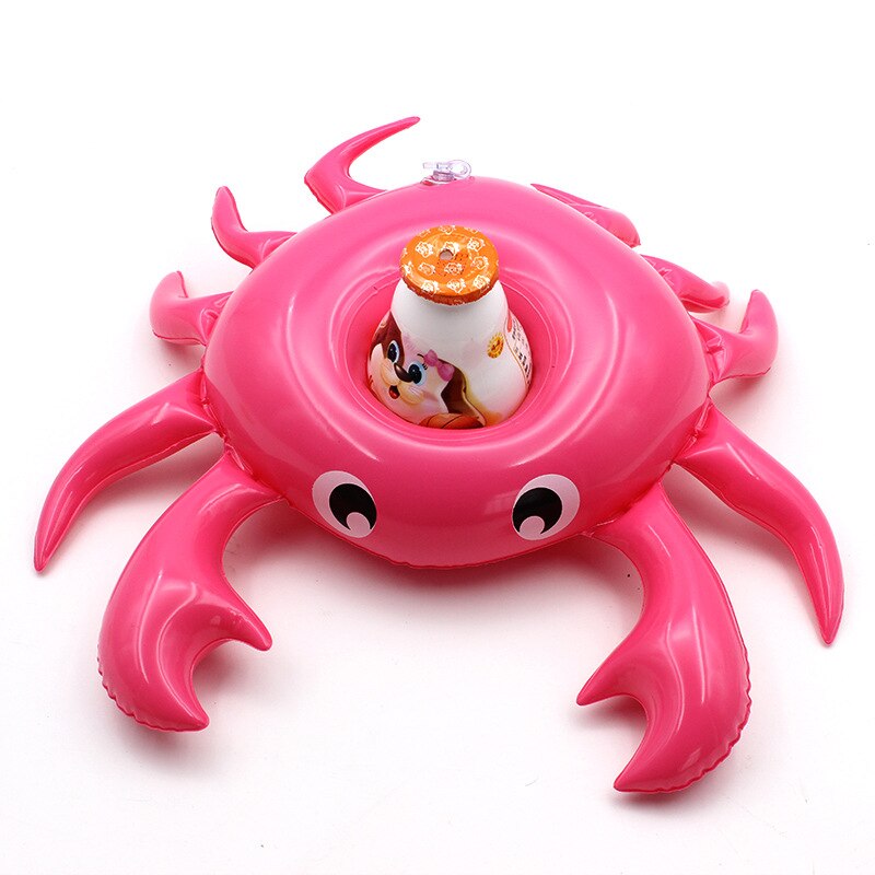 Starmax – porte-gobelet gonflable en forme de crabe, porte-boisson, flotteur de piscine, refroidisseur de bière, jouet de piscine, sous-verres flottants: crab pink
