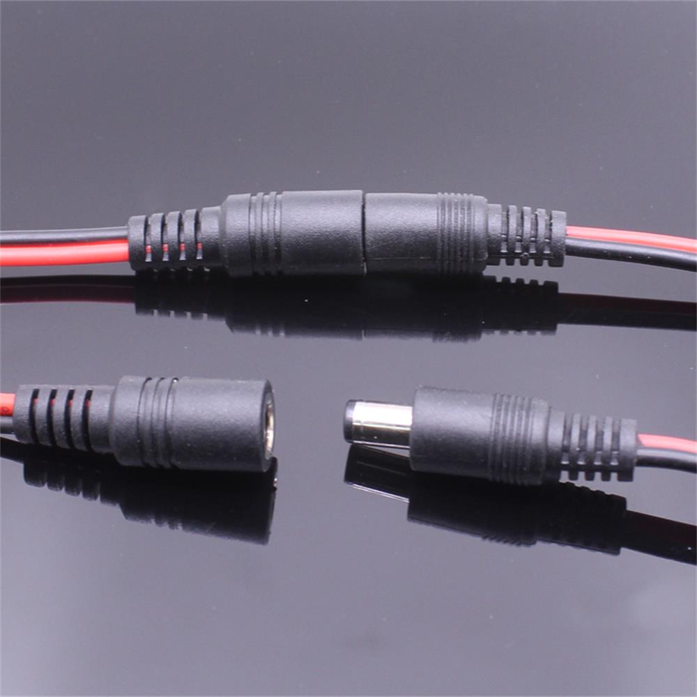 16AWG 5.5*2.5mm/2.1mm prise d'alimentation cc de avec fil bricolage prise femelle et mâle connecteur cc adaptateur de prise DC12V-24V X 1 pièces