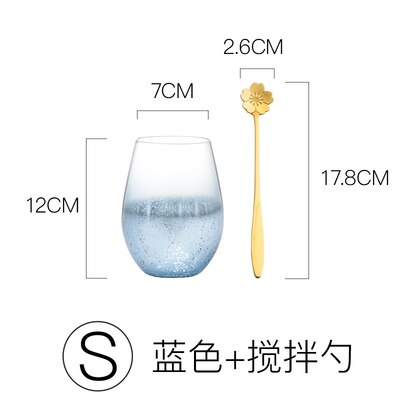 Starry sky gradient discoloration cup glass cup glass woman household tea cup office: S