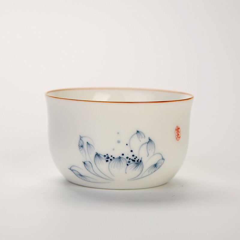 Thee Cup Wit Porselein Theekopjes Handgeschilderde Keramische Ambachten Collectie Porselein Keramische Cup 90 Ml Theekopje: 4