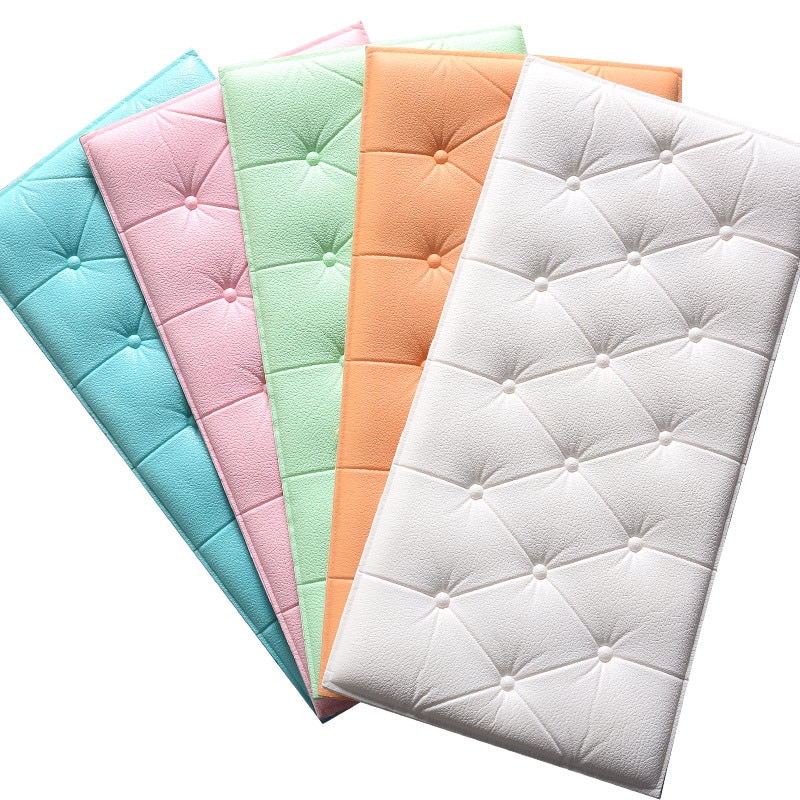 Self-adhesive 3D Wall Sticker on The Bedside Anti-collision Soft Package Wall Surrounding Thick Pad Waterproof Wall Panel
