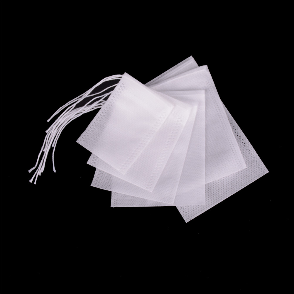 N2HAO-bolsas de té desechables, bolsitas de té vacías con cuerda, bolsa de sellado para té, tela no tejida, papel, 100 Uds.