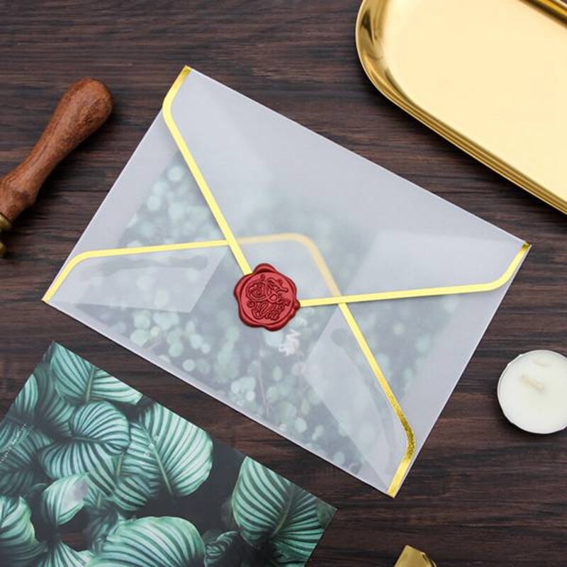 20Pcs/Set Stamping Printing Paper Envelope Transparent Paper Envelope Wedding Letter Invitation Anniversary