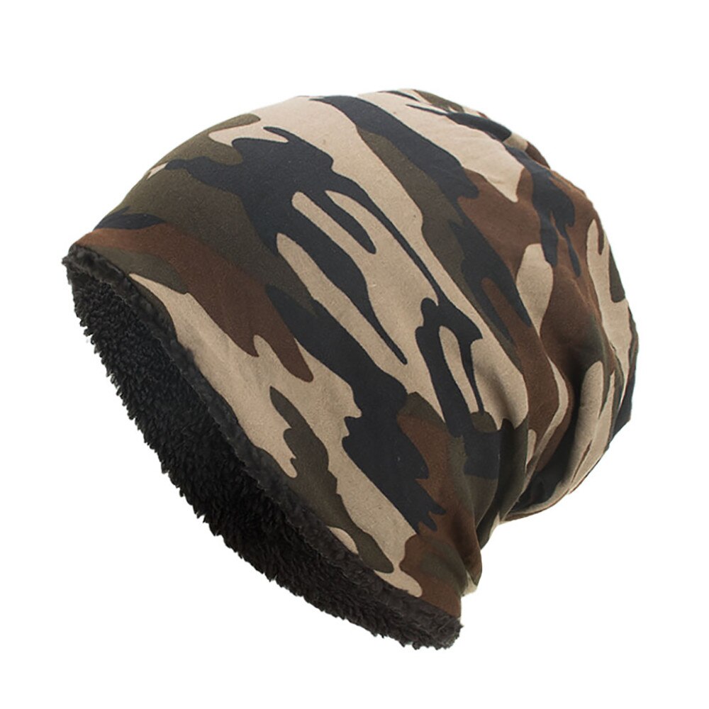 Capuche Camouflage pour hommes et femmes, Baggy en Crochet pour hiver, bonnet de Ski en laine, crâne, chapeau: Marron