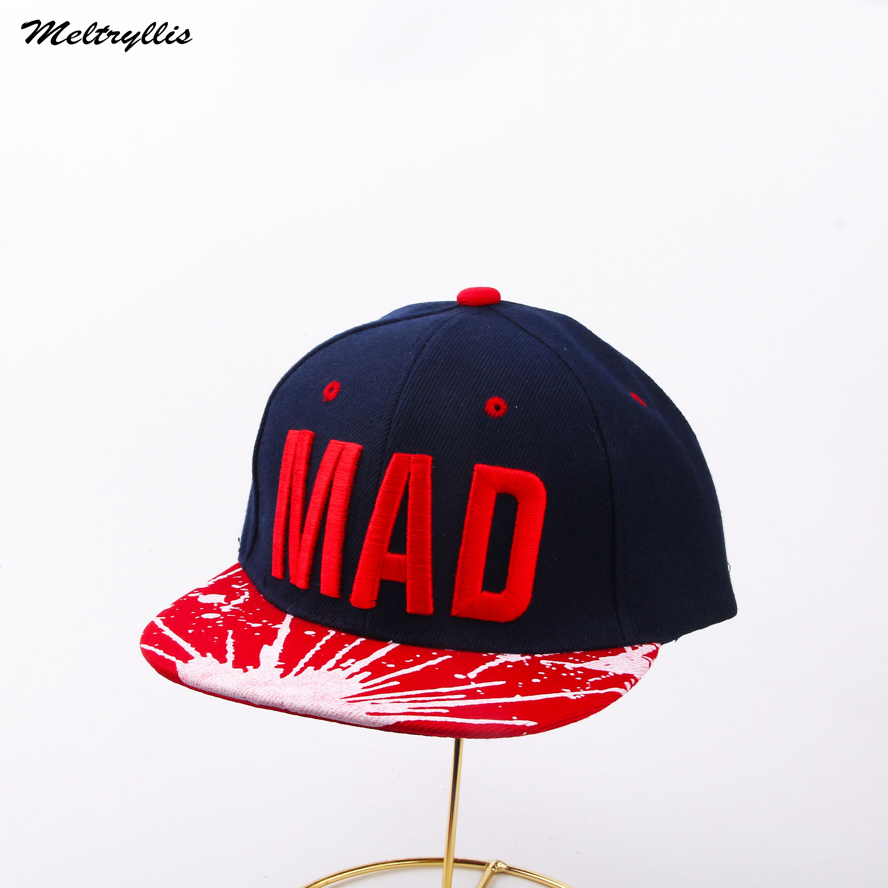 [meltryllis] bogstaver broderi "kad" hip hop kasket unisex baseball hat personlighed simple solhætter: Sort