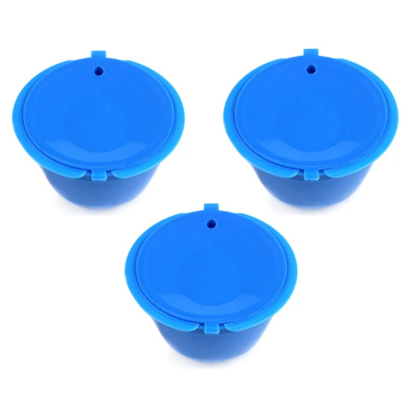3pcs/pack use 150times Dolce Gusto Coffee Capsule Plastic Capsule Refillable Reusable Compatible with Nescafe Dolce Gusto refill: SkyBlue