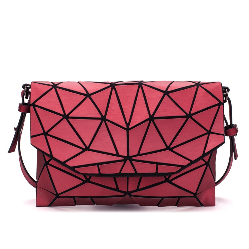 frauen Luminous Schulter Taschen Casual Umhängetasche Kupplung Abend Taschen Geometrische Folding Handtaschen Hülle Tasche Für Frauen: Red