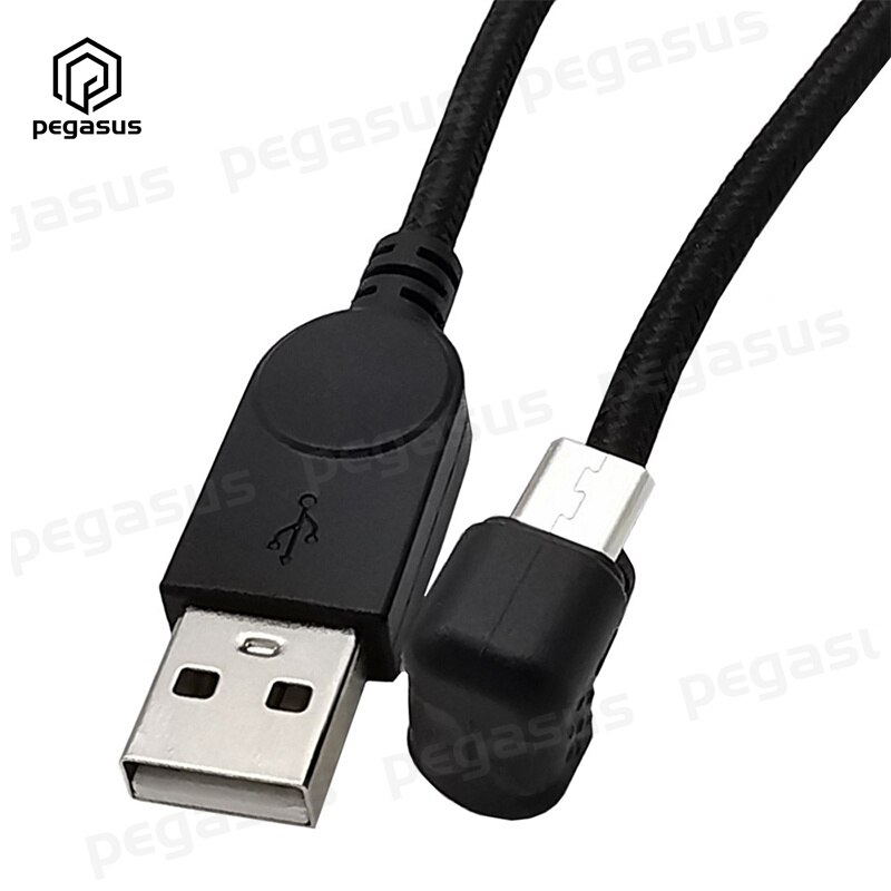 0.3 Meters/1.5 Meters U-Shaped Elbow Micro 5-Pin Male to USB 2.0 A Male Data Charging Extension Cable