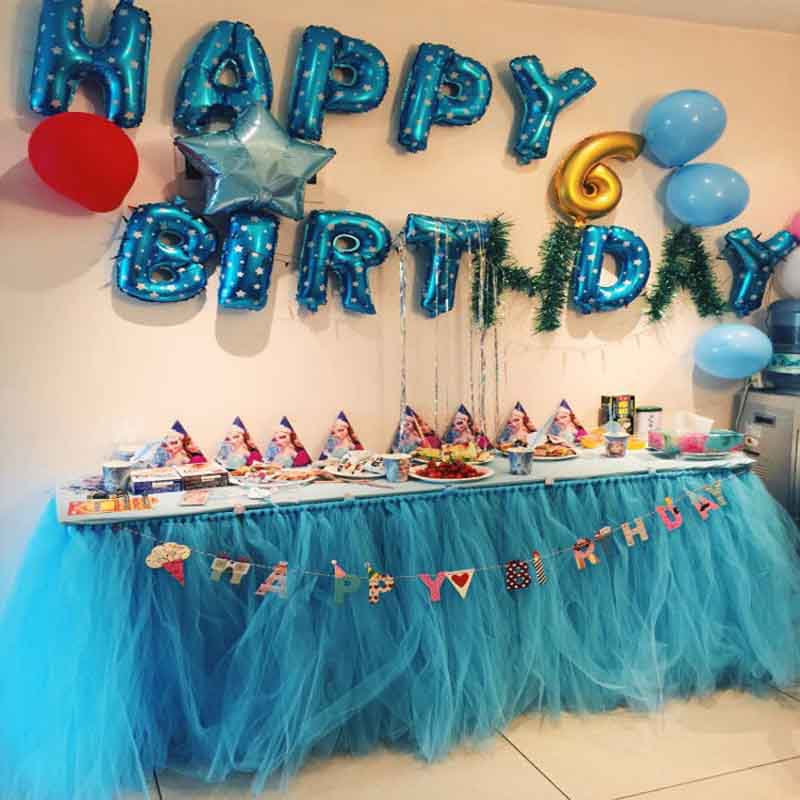 Tulle Tutu Table Skirt Tulle Tableware for Wedding Decoration Baby Shower Party Wedding Table Skirting Home Textile 91.5x80cm