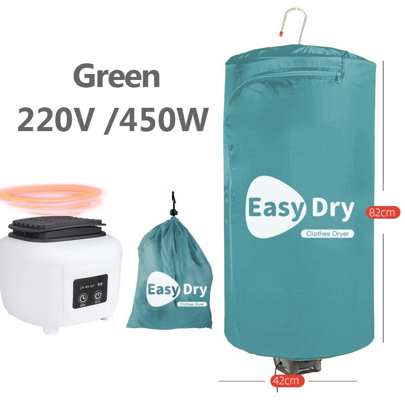 Opvouwbare Getimede Droger Draagbare Kleding Droogmachine Cyclische Verwarming Rvs Hangers Fleam Brandvertragende Oververhitting Bescherming: Green