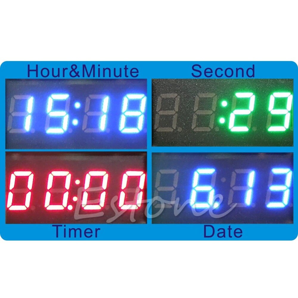 12V/24V Car Motorcycle Accessory Dashboard LED Display Digital Clock