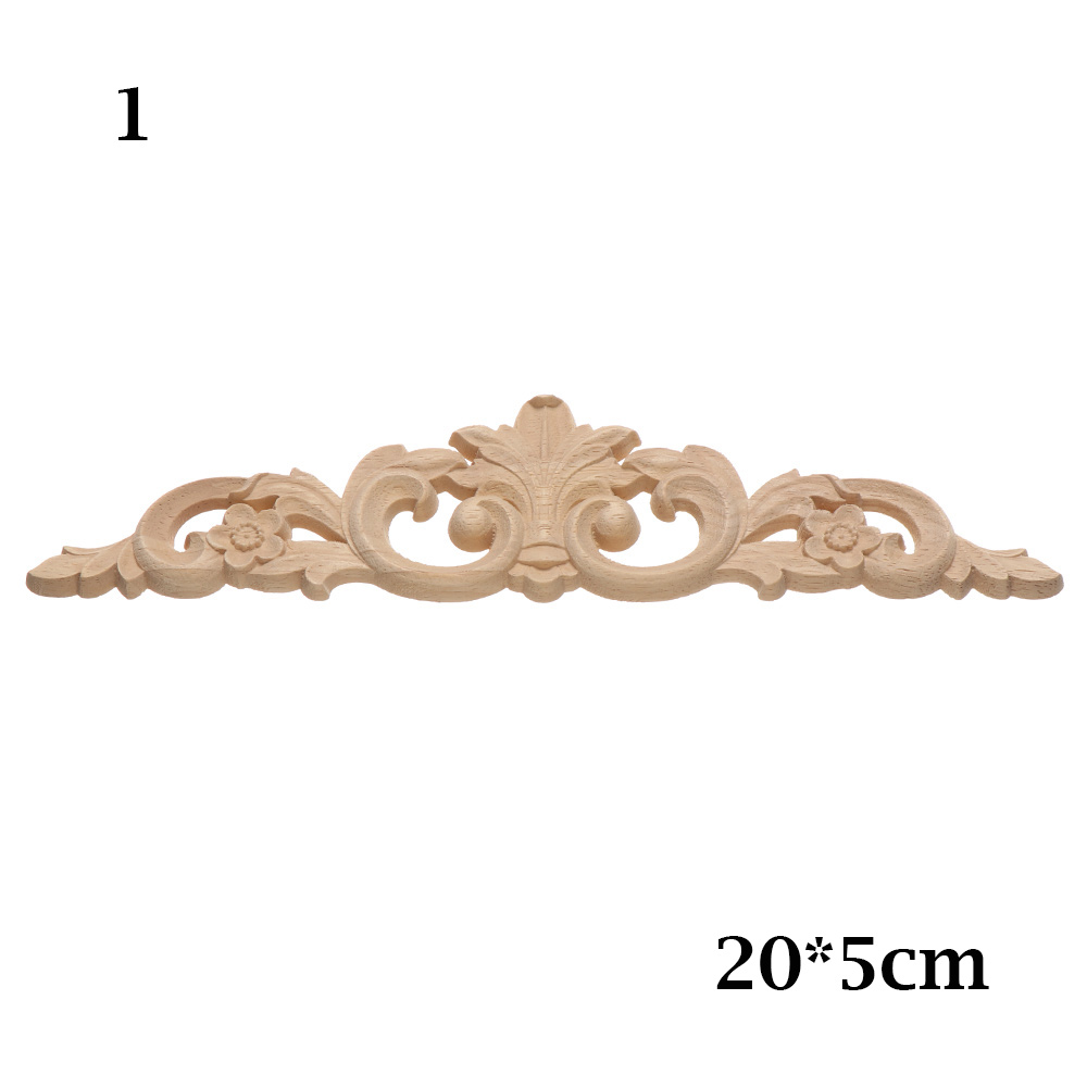AUNMAS Wood Appliques 2 Pack - Floral Corner Decor For Furniture DIY 6.3x3in