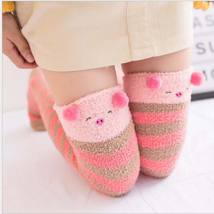 weichen, Flauschigen Flaum Dicken Korallen Fleece Warme Frauen Dame Winter Boden Bett Ankle Socken: D1