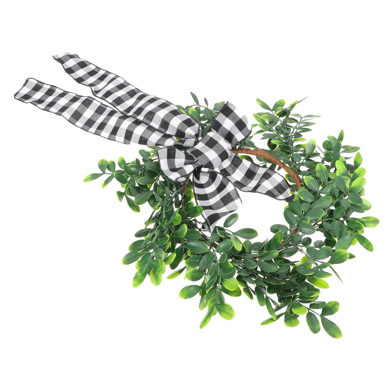 Exquisite Spring Bowknot Garland Ornament Garden Wreath Door Hanging Decor