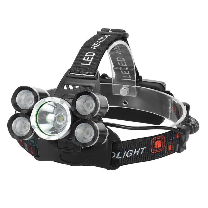 Headlight 4000 Lumen Headlamp CREE XML3/5 LED T6 Head Lamp Flashlight Torch Head Light 18650 Battery AC/DC Charger Option