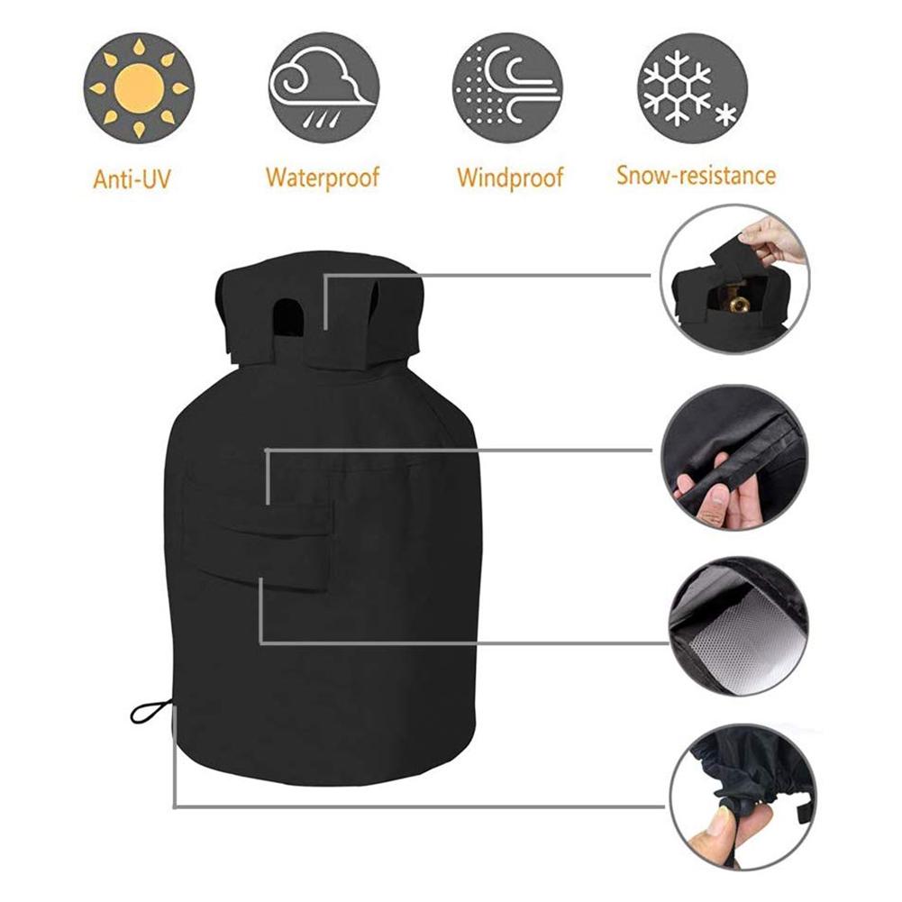Propaan Tank Cover Zware Weerbestendig Gas Kan Cover Voor Buiten Zwart