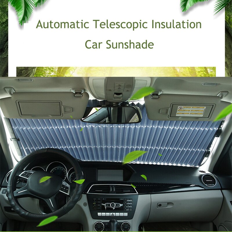 Opgrader bil forrude solskærm automatisk sammenklappelig udvidelse bilrude solskærm solskærmbeskytter holder din bil kølig