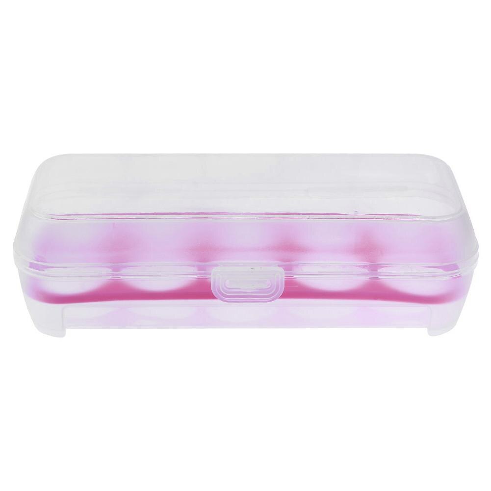 Caja de plástico con 10 rejillas de huevo para guardar el frigorífico, cajas de almacenamiento prácticas, Bandeja para Huevos, recipiente para alimentos de cocina: Rose red