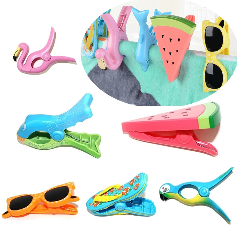 Simpatici asciugamani da spiaggia in plastica clip per lettini prendisole prendisole animali decorativi mollette per vestiti grandi stendibiancheria clip di fissaggio