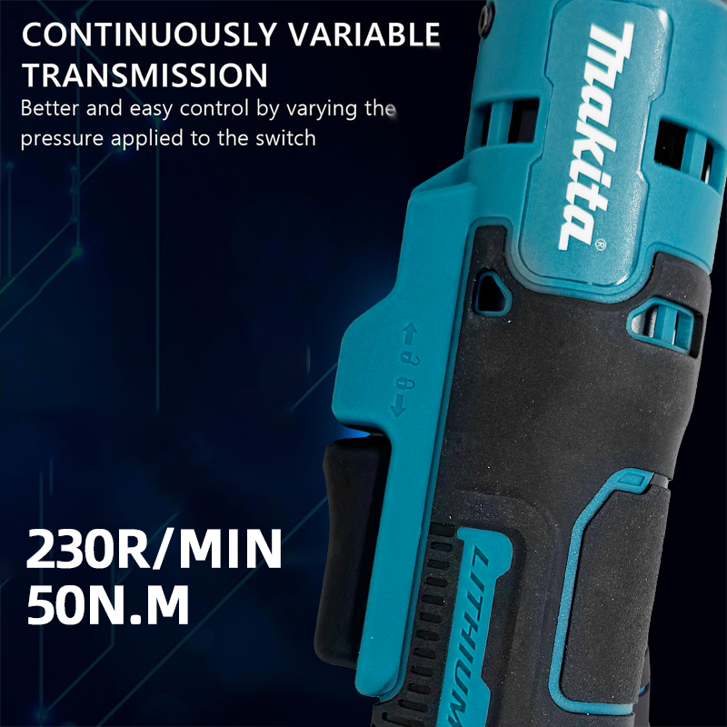 Makita 10MM/13MM Brushless Ratchet Right Angle Wrench Cordless Driver Variable Speed Power Wrench LED 18V Power Tools