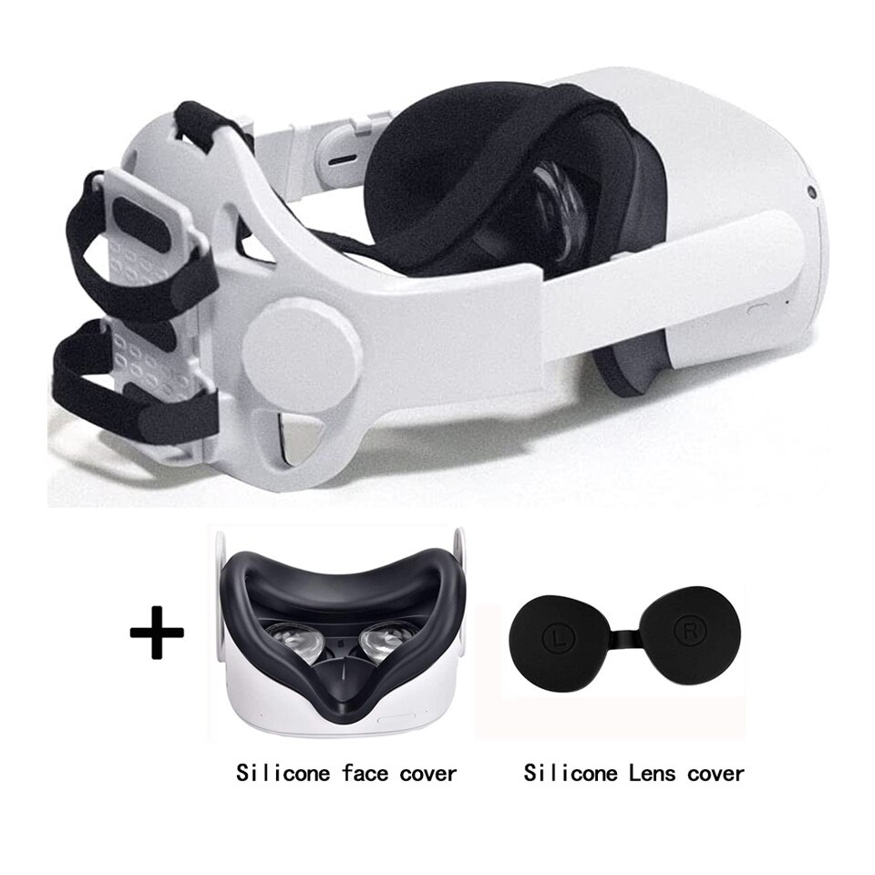 Upgraded Elite Head Strap For Oculus Quest 2 Accessories Adjustable Release Head Pressure Halo Strap With Battery Holder: 1-3 items