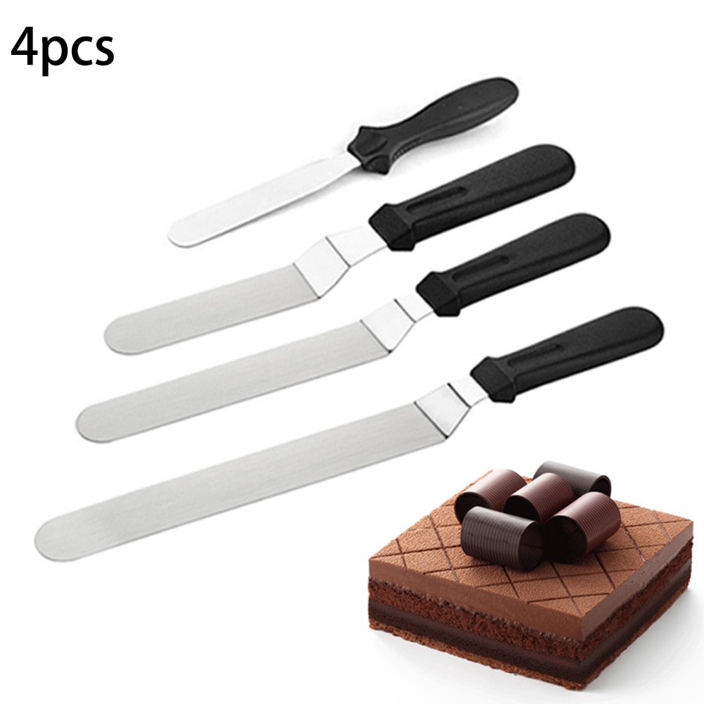 4/6/8/10in Stainless Steel Spatula Palette Cake Smooth Set Plastic Handles For A Comfy And Controlled Grip