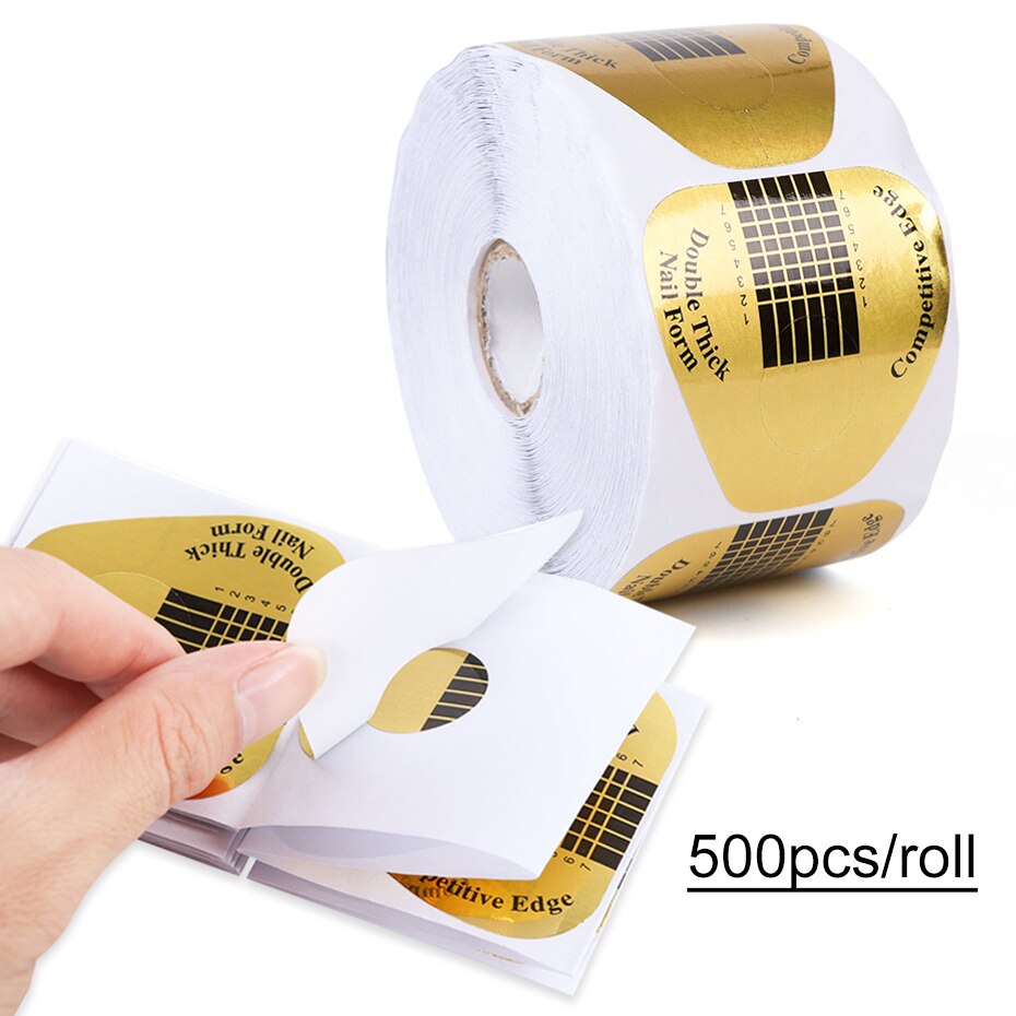 500pcs Nail Art French Acrylic UV Gel Extension Tips Quick Building Form Guide For Nail Extension Stencil Manicure Tools LY941-1