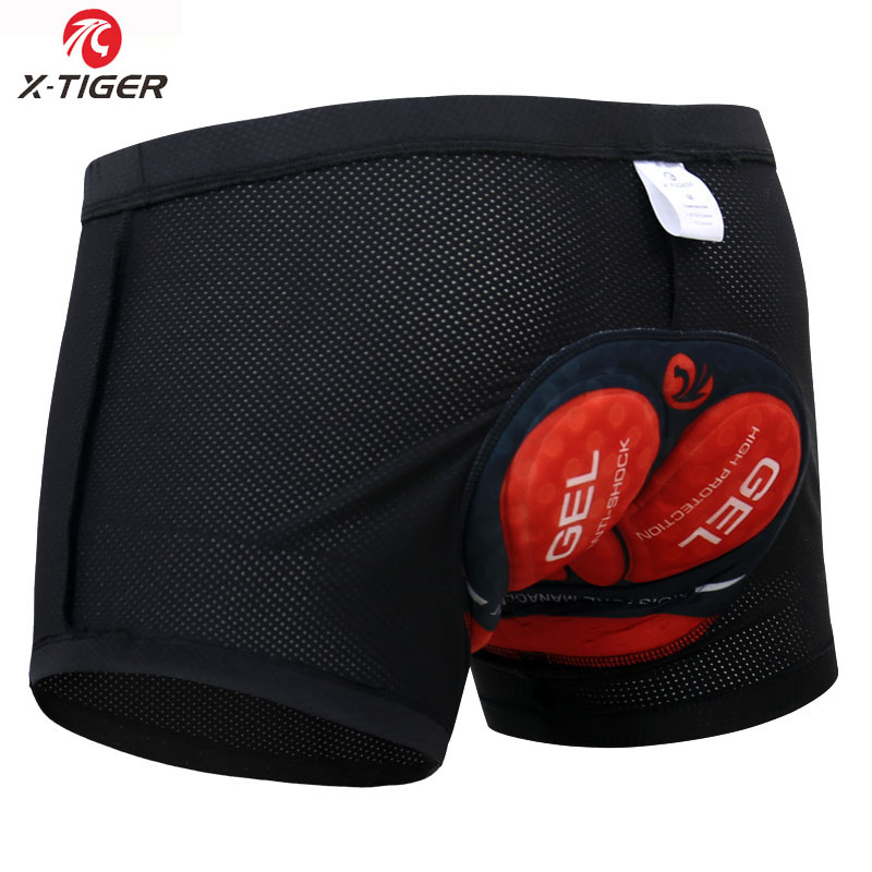 Ropa interior de Ciclismo de X-TIGER para hombre, pantalones cortos con almohadilla de Gel transpirable 5D, antideslizantes, empuñaduras de piernas: XL / Beige