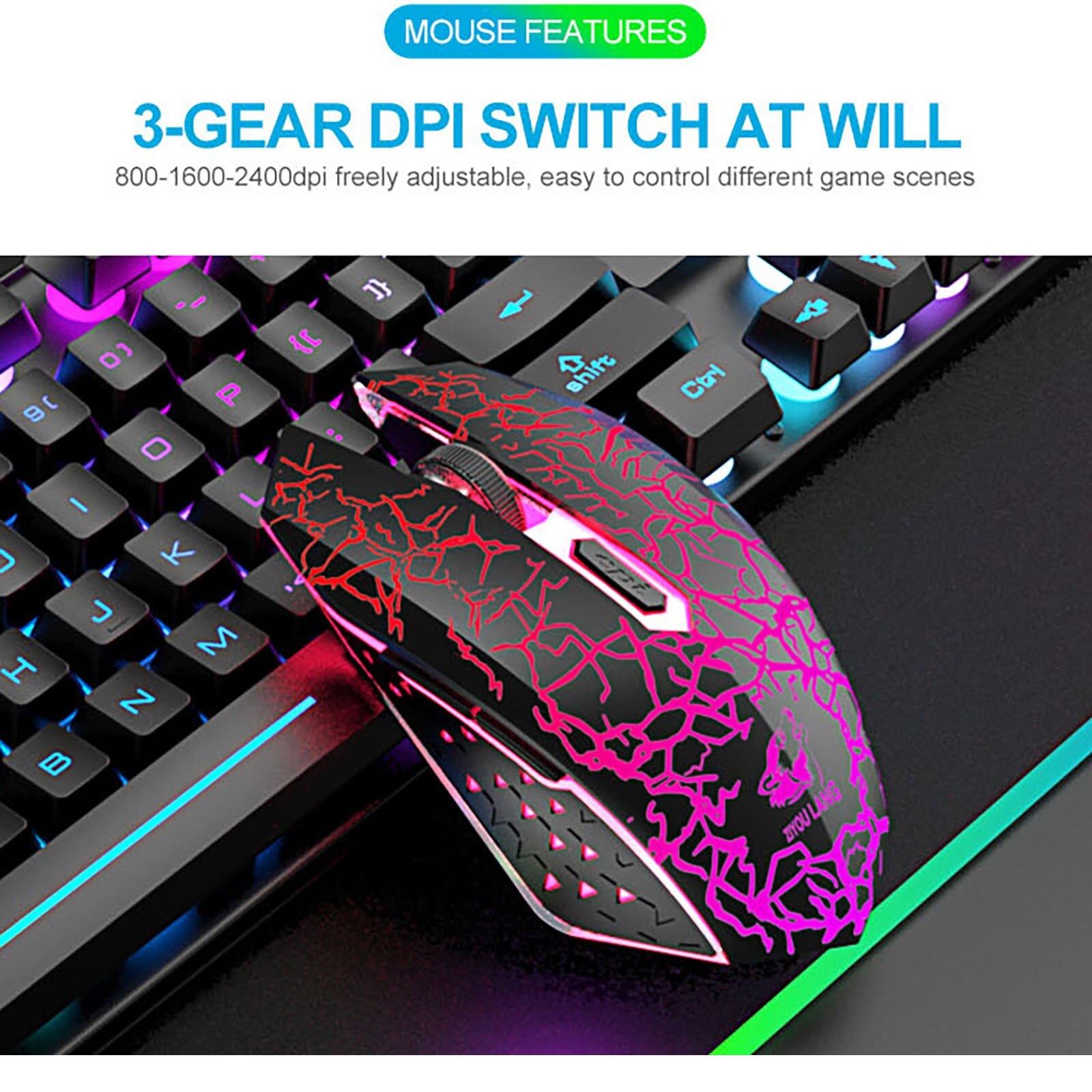 Rechargeable Wireless keyboard Gaming Mouse Sets 2.4GHz RGB Backlit 87key PC Keypad Ergonomic Wireless Mouse For Laptop PC Games