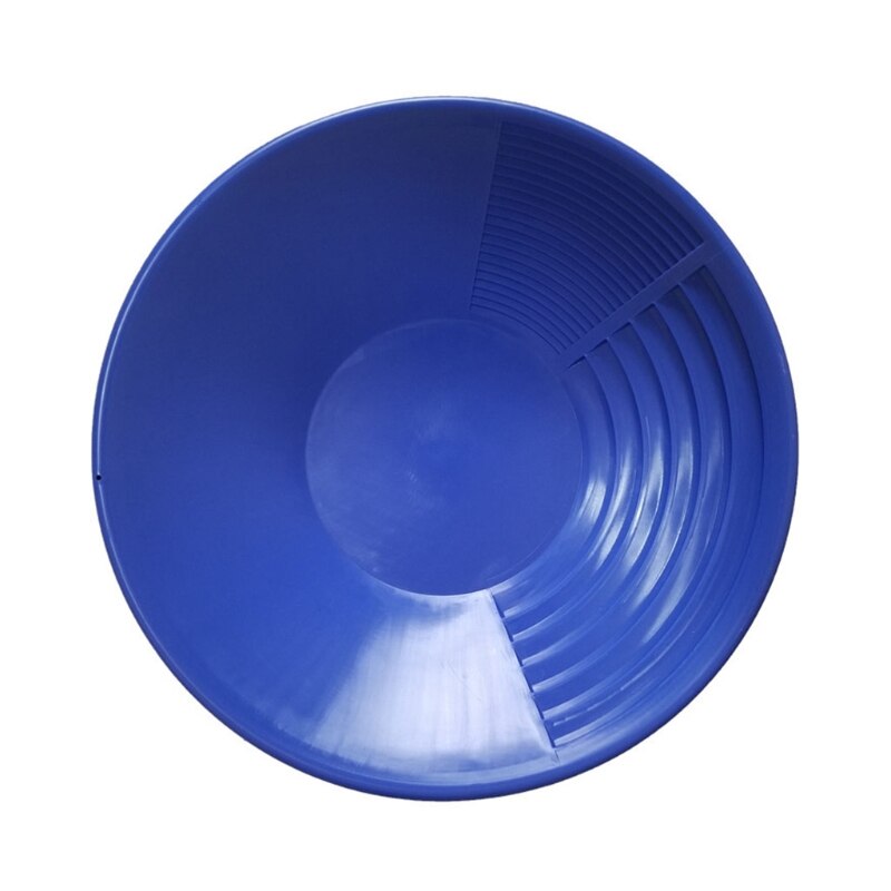 15-inch Gold Panning Basin Nugget Sluicing Pan w/ Dual Riffles Prospecting Dredging River Tool for Metal Detector Parts: Blue