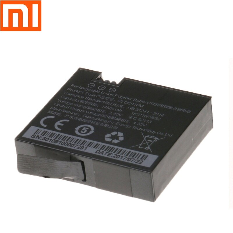 Originele 1450mAh 3.8V Oplaadbare Batterij voor Xiaomi Mijia 4K Mini Actie Camera Accessoires Batterijen Oplader Opladen Case