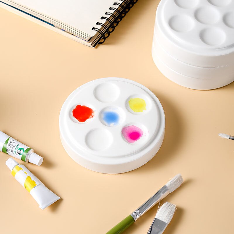 Paleta de cerámica multifunción, bandeja de mezcla de colores para acuarelas, Gouache, pintura acrílica, suministros de arte