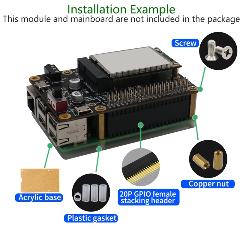 GPIO 2X20-Stift(40Stift) extra Groß Weibliche Stapeln Header mit Acryl Basis für Himbeere Pi A + Pi Modell B + Pi 2 3 4B