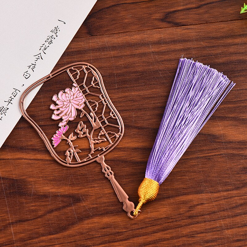 Pruim, Orchidee, Bamboe En Chrysant Bladwijzers Metalen Sector Kwastje Bladwijzers Student Leraar Mooie Boek Accessoires: A