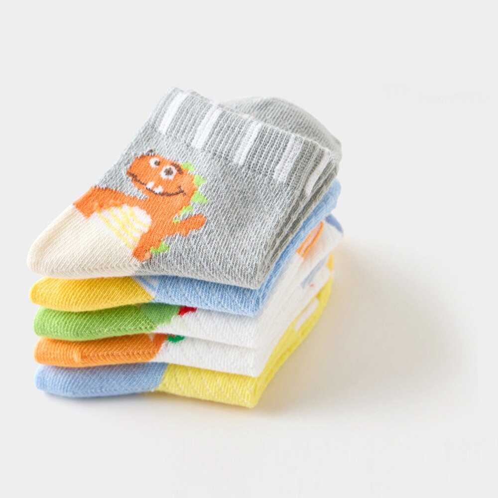 Wecute 5 paia di calzini estivi per bambini per 3-12 anni ragazzi ragazze calzini traspiranti in Mesh comodi modelli in morbido cotone