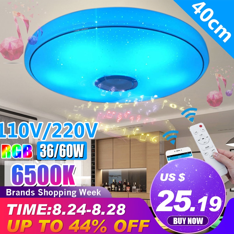 Moderne RGB LED Decke Lichter Hause beleuchtung 36W 60W APP bluetooth Musik Licht Schlafzimmer Lampen Clever Decke Lampe + Fernbedienung