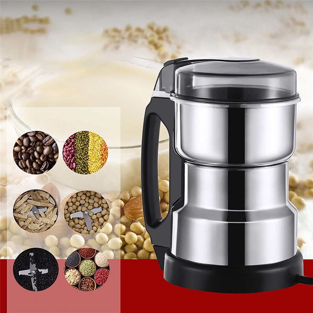 220V 350W Electric Grinding Machine Coffee Bean Materials Grain Grinder Dry Kitchen Cereal Nuts Beans Spices Grains Mill EU