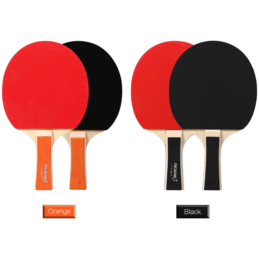 Pingpongbatjes, tafeltennisbatjes, 2 pingpongbats met lange steel, pingpongracketset, racketbundelset met 3 ballen