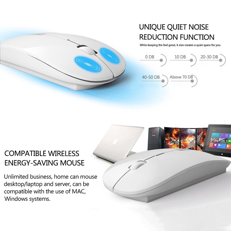2.4g trådløse lydløse tastatur og mus mini multimedie fuld størrelse tastatur mus combo sæt til iphone ipad android