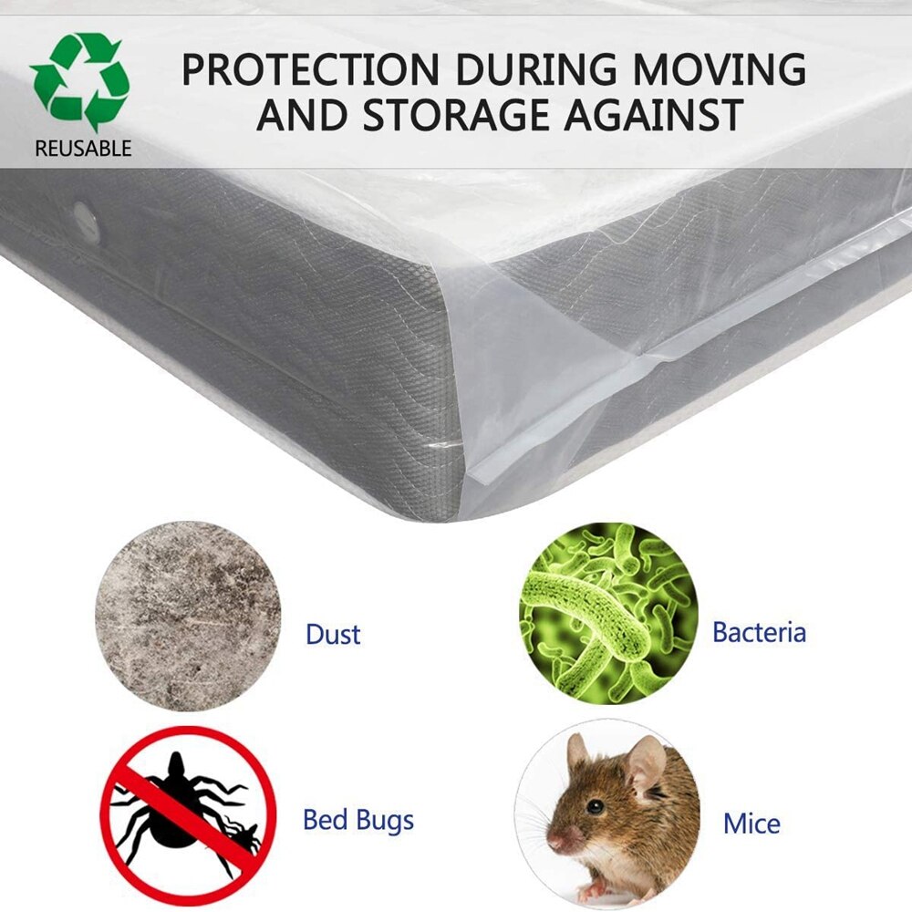 S/L Single Double Bed Mattress Bag Dust Protector Storage Cover Waterproof Mattress Protector