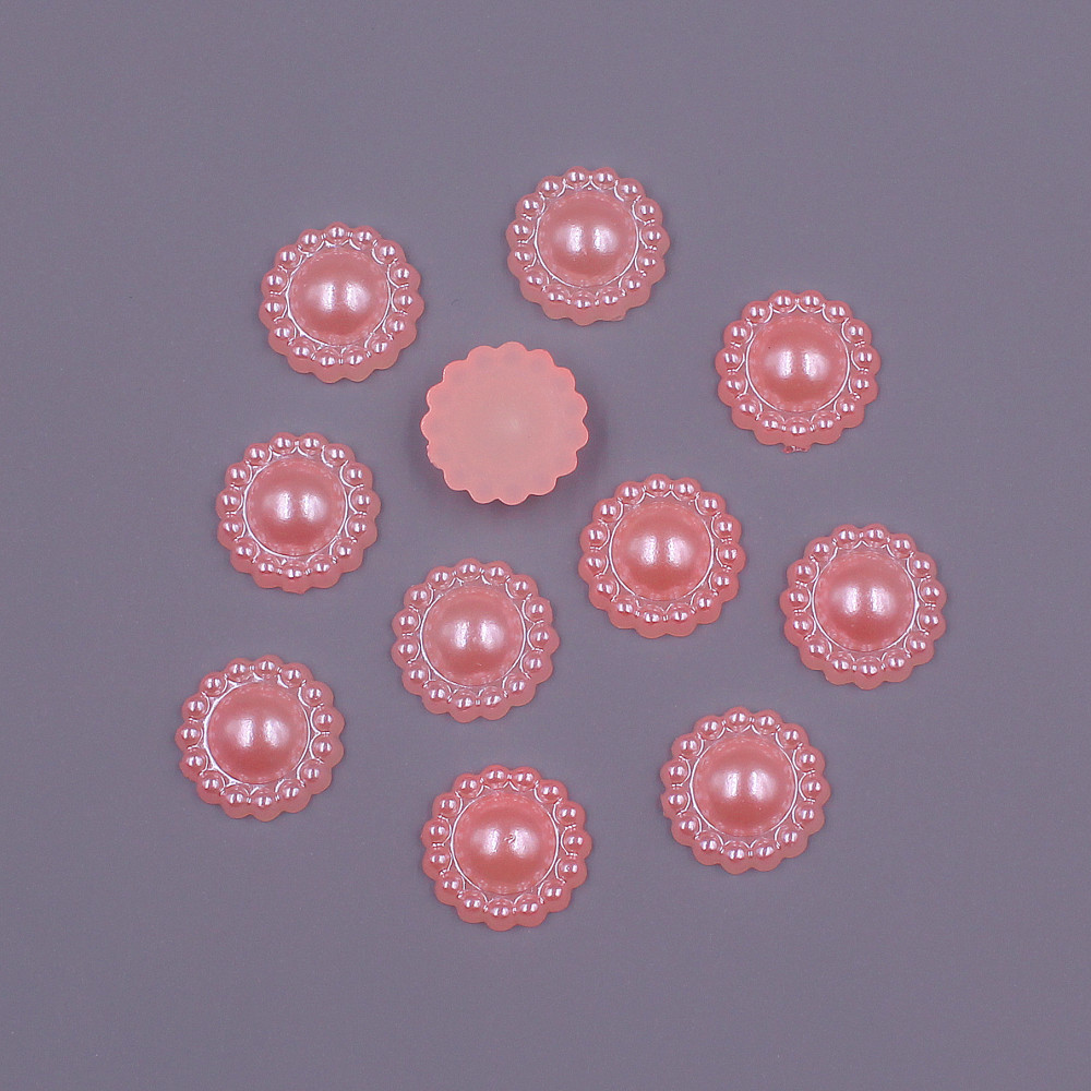 11mm 100 . løse perler i form av blomster, imitasjon av abs-perler, halvrunde perler, flatback, diy-smykker, utklippsbokdekorasjon: Svart nikkel