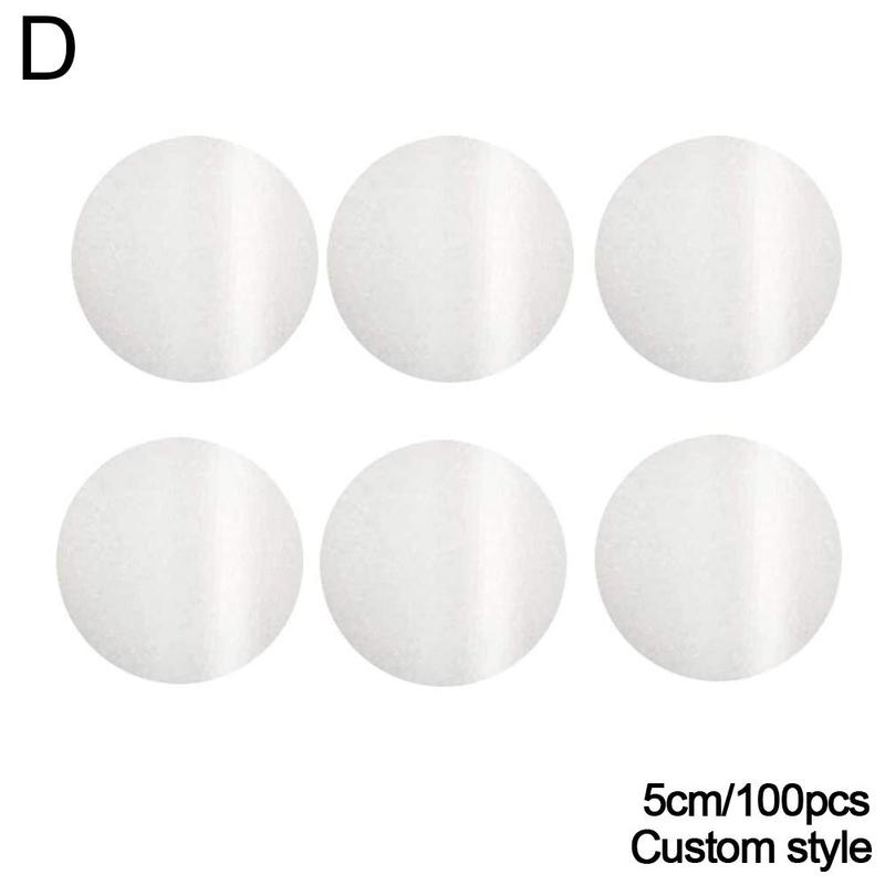 100Pcs White Paper Stickers Round Blank Handmade Sticker Adhesive DIY Labels Package Envelope Sealing Sticker Stationery: 5CM 100pcs