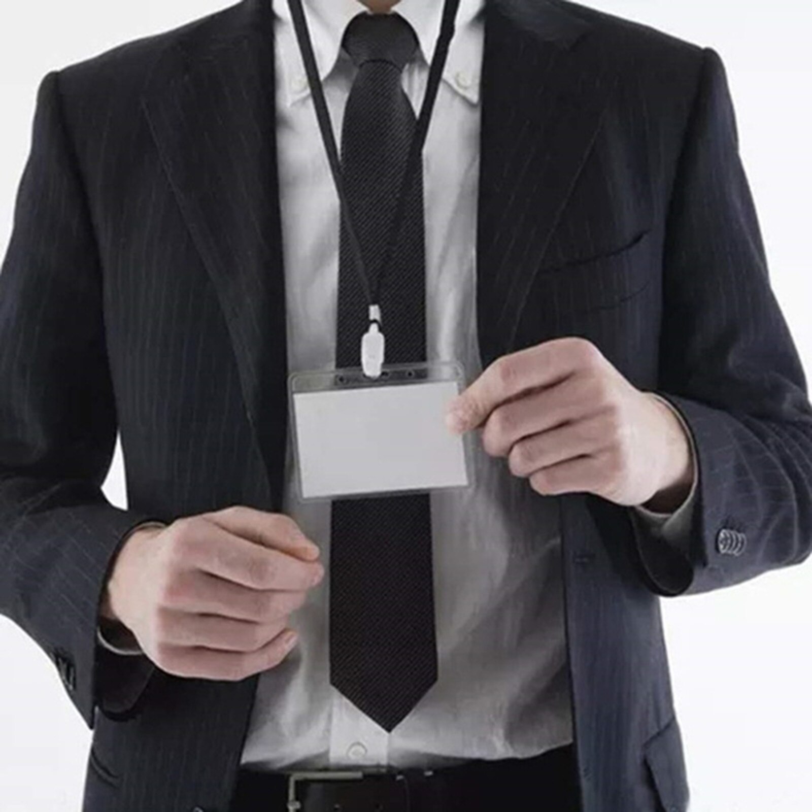 Breakaway Lanyards Id Holder Clear Name Card Case With Lanyards Plastic Blue Immunization Record Business Credit Card