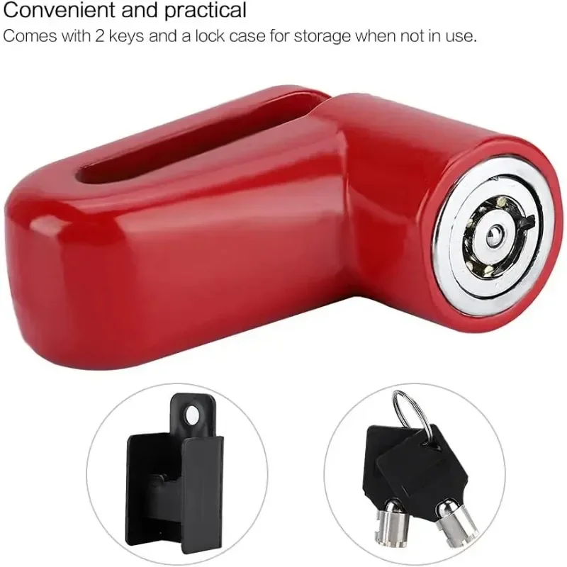 Motorrad-Diebstahlsicherung, Fahrrad-Rad-Scheibenbremsschloss, Vorhängeschloss mit 2 Schlüsseln für Mountainbike, Elektroroller, Motorrad