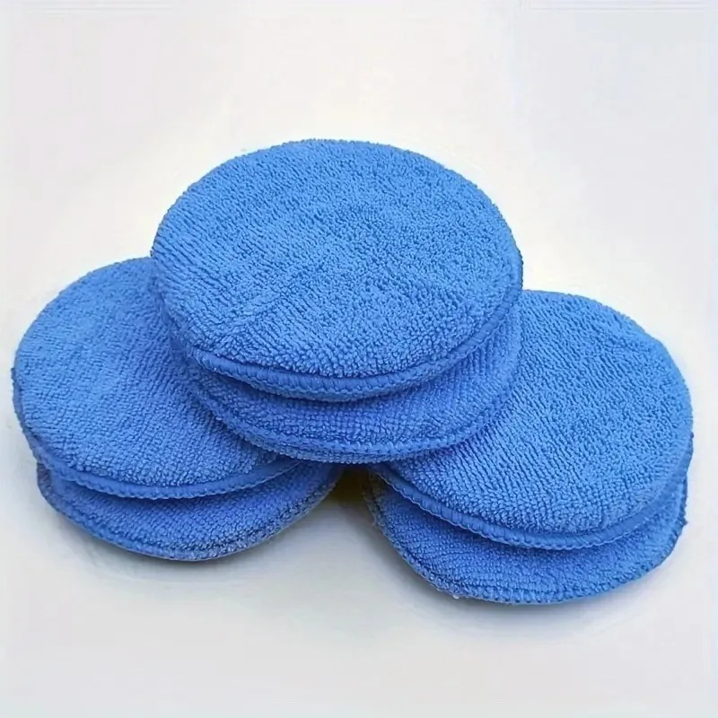 Almohadillas aplicadoras de detalles de coche, esponjas para el cuidado del coche, esponjas para pulir y encerado, esponjas de espuma de bolsillo redondo de microfibra suave, Herramientas de limpieza de coche, 10 Uds.
