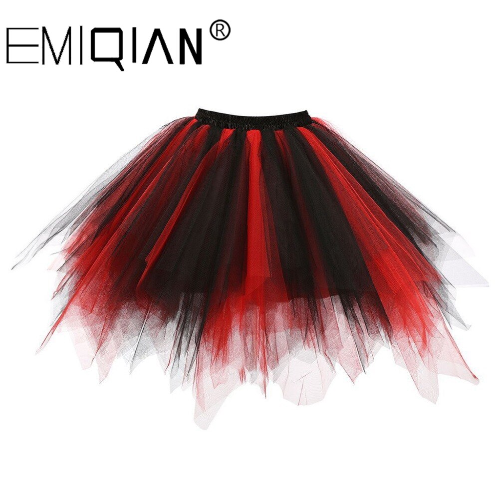 Korte Petticoat Tule Rokken Vrouwen Elastische Stretch Lagen Zomer Volwassen Tutu Rok Onderrok: Multi Color 1