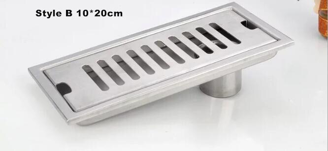 10x40cm Large Modern Brass Grille shape Bathroom Floor Waste Grate Shower Drain Drainer Bathroom Sanitary Floor Drain 58089: Red
