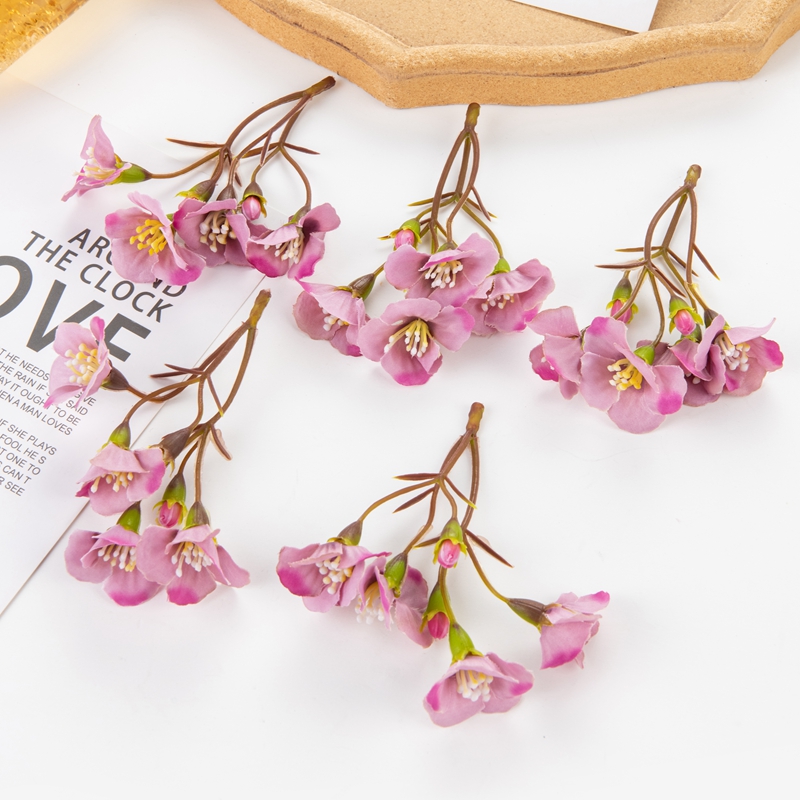 Künstliche Blumen Diy Festival Dekoration Kränze Heimat Zimmer Hochzeitsstrauß Diy Scrapbooking Brautaccessoires Ausverkauf Requisiten: S / Pflaume